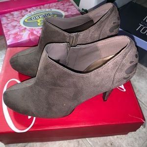 Brown Booties Heel Wide Ankle